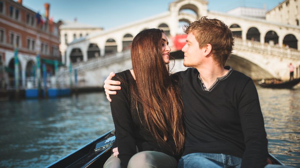 Valentine's Day in lockdown ideas man and woman in Venice